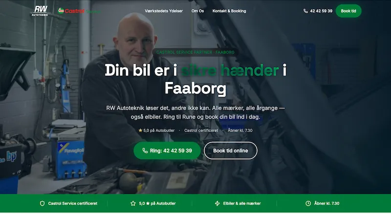 RW Autoteknik hjemmeside