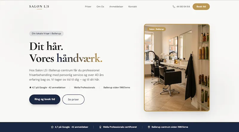 Salon Ls hjemmeside